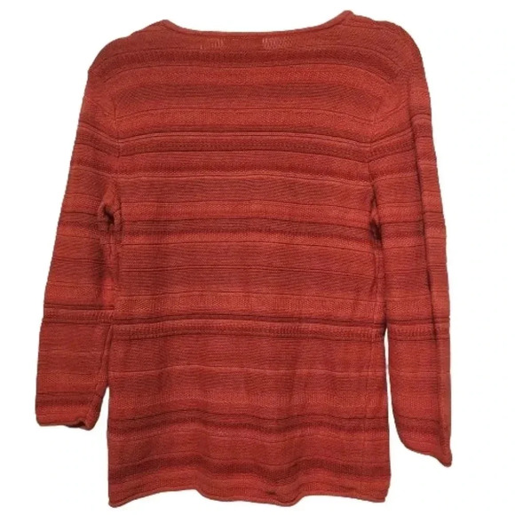 Lauren Ralph Lauren red/orange hoodie sweater with medallion ties Size Medium - Picture 2 of 7